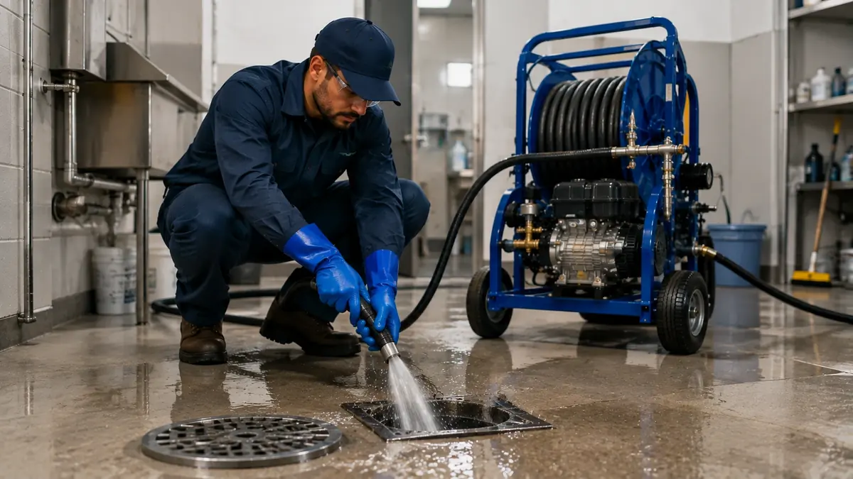 Floor Drain Hydro Jet Cleaning in Whitewater