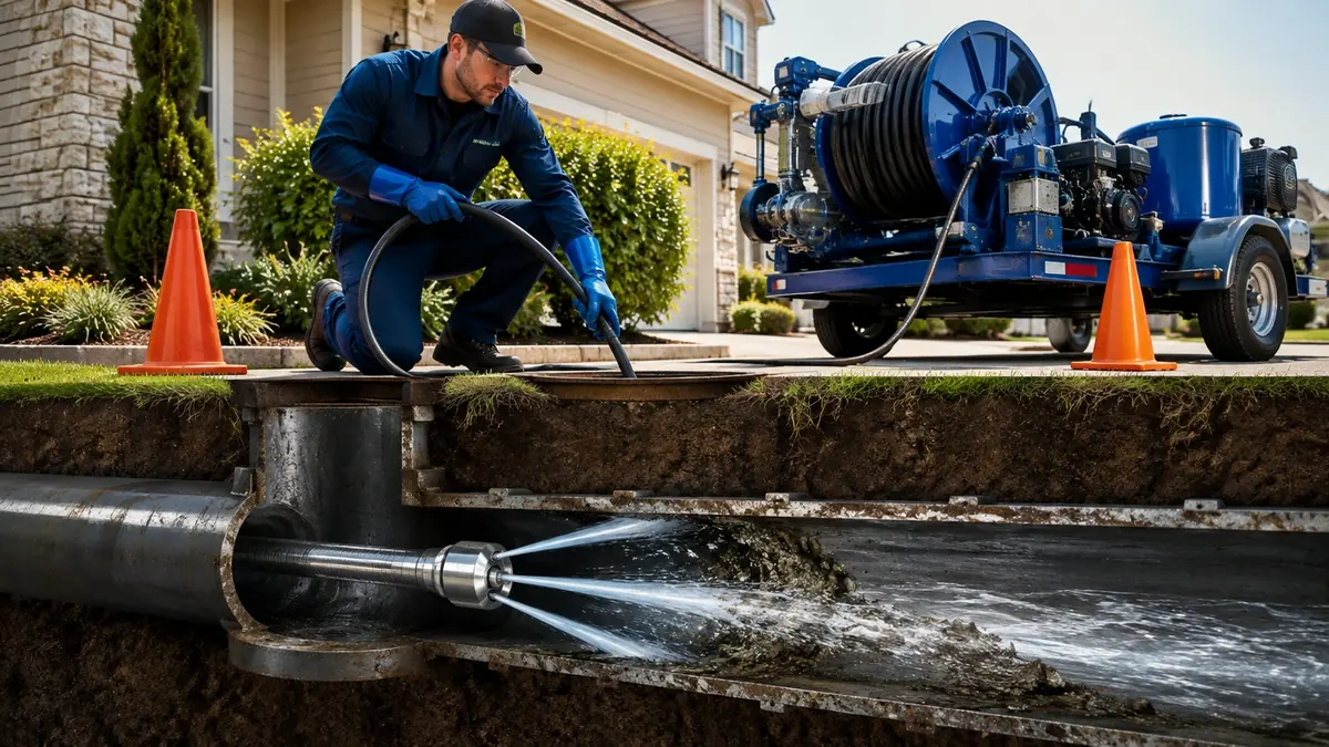 Main Sewer Line Hydro Jet Cleaning in Whitewater