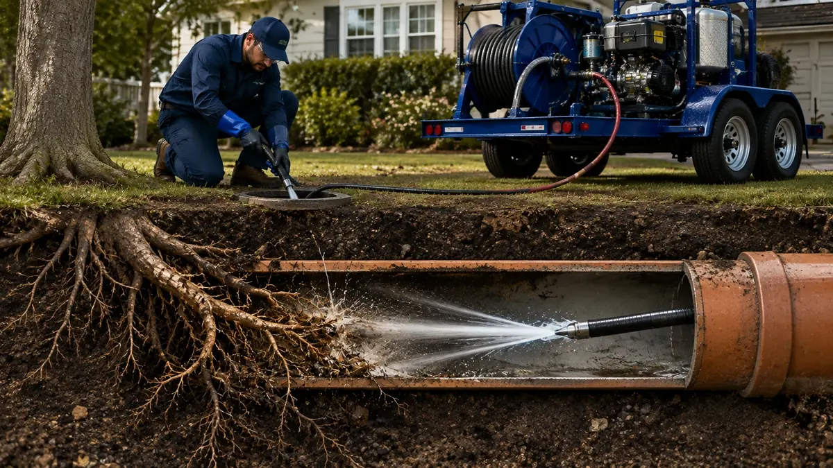 Tree Root Removal with Hydro Jetting in Whitewater